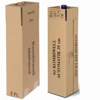 Kombiwell Flaschenkartons stehend 0,75L - 1L für 12 Flaschen 424x306x418mm