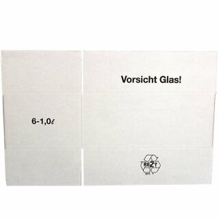 Einweg-Flaschenkartons liegend für 6 Flaschen 0,5 L | 340x172x122 mm