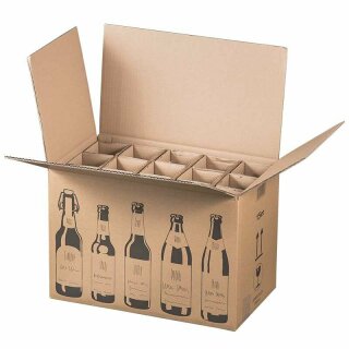 Versandkartons Bier 0,33L bis 0,5L für 15 Flaschen 440x255x288mm